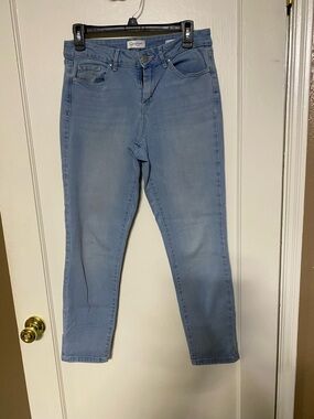 Jessica Simpson Rolled Crop Skinny Light Wash Jeans - Pale Blue